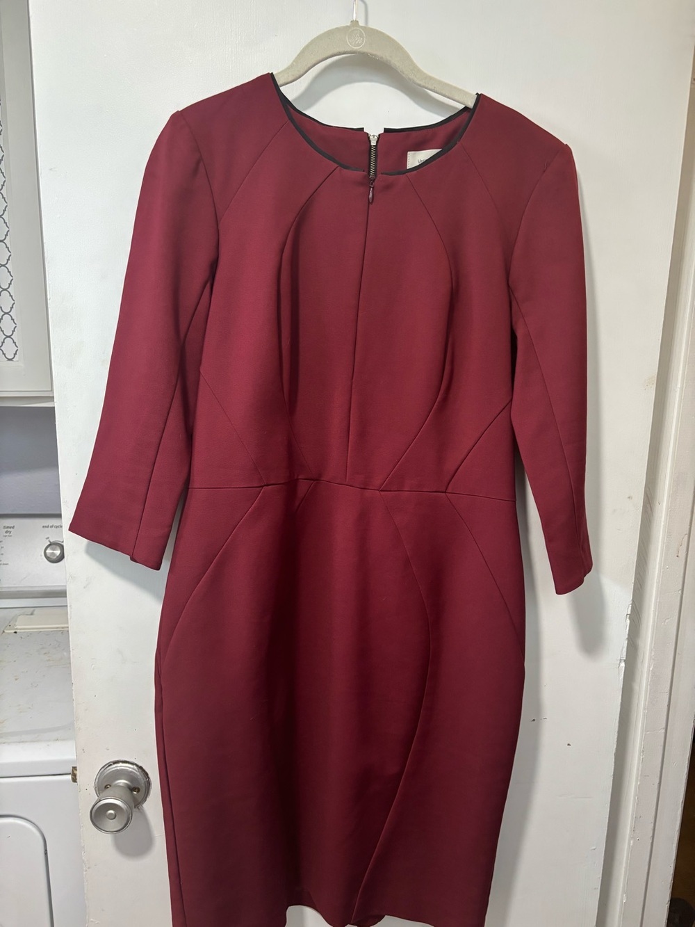 Veronika Maine Corporate Sheath Wiggle Dress Work Pencil Wine Red Sz Au 14 US 10